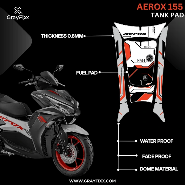 DOHC Edition Tank Pad for Aerox 155 | Premium 3D Tank Pad, Pack of 1